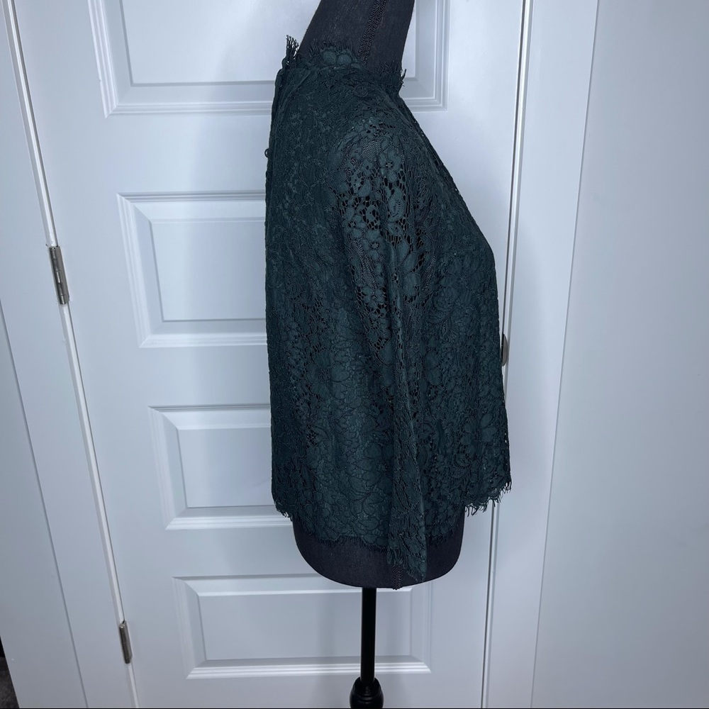 Joie Frayda Lace Button Back Top Blouse in Autumn Garden - Picture 7 of 12